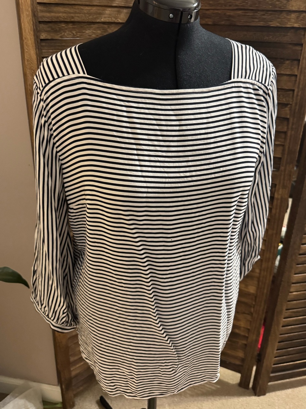 Striped black and white blouse size 12